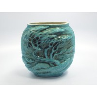 Vintage Carmel Colin Reid Blue Coastal Tree Scene Vase Wall Pocket   123169213222